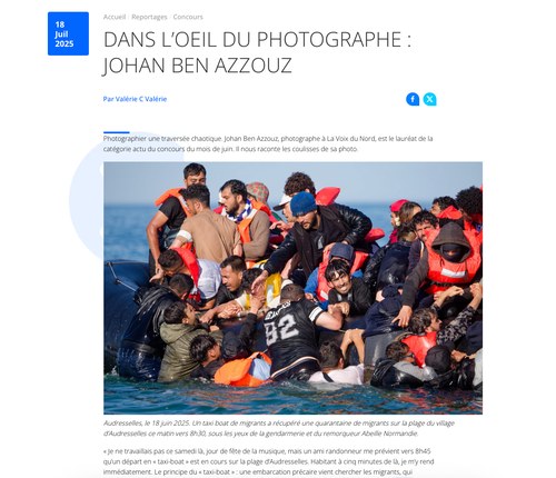 Capture de l’article MAXPPP Dans l’œil du photographe consacré à Johan Ben Azzouz